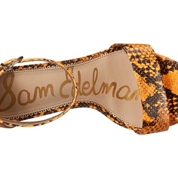 NWOT Sam Edelman “Yaro” Orange Snake Heels - Picture 3 of 9